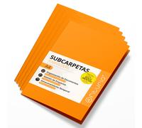 Subcarpetas Cartulina A4, Carpetas Archivadoras de Papel 180gr, Carpeta Clasificadora para Documentos, Pack de 50 Subcarpetas Oficina de Colores para Archivar y Ordenar Papeles - Ofituria (Naranja)