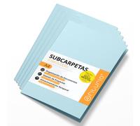 Subcarpetas Cartulina A4, Carpetas Archivadoras de Papel 180gr, Carpeta Clasificadora para Documentos, Pack de 50 Subcarpetas Oficina de Colores para Archivar y Ordenar Papeles - Ofituria (Azul)