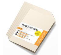 Subcarpetas Cartulina A4, Carpetas Archivadoras de Papel 180gr, Carpeta Clasificadora para Documentos, Pack de 50 Subcarpetas Oficina de Colores para Archivar y Ordenar Papeles - Ofituria (Marfil)