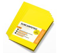 Subcarpetas Cartulina A4, Carpetas Archivadoras de Papel 180gr, Carpeta Clasificadora para Documentos, Pack de 50 Subcarpetas Oficina de Colores para Archivar y Ordenar - Ofituria (Amarillo Fuerte)