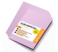 Subcarpetas Cartulina A4, Carpetas Archivadoras de Papel 180gr, Carpeta Clasificadora para Documentos, Pack de 50 Subcarpetas Oficina de Colores para Archivar y Ordenar Papeles - Ofituria (Violeta)