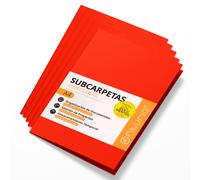 Subcarpetas Cartulina A4, Carpetas Archivadoras de Papel, Carpeta Clasificadora para Documentos, Pack de Varias Subcarpetas Oficina de Colores para Archivar y Ordenar Papeles - Ofituria Rojo 50 Uds