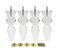SUBLXPoten Patas De Muebles Transparente Patas de Muebles 6,9 Pulgadas, Repuesto Patas sofá, gabinete, decoración Moderna Transparente, Bricolaje, Estilo cónico, Juego 4(Color3)