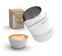 Subminimal FlowTip - Jarra sin manos para espumar leche para estufa, jarra de espuma para café estilo barista, jarra para verter capuchino y café con leche con mango resistente al calor, regalos para