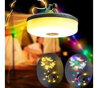 SUBOSI 10M Cadena de Luces para Camping,8 Modos Guirnalda de Luces Camping LED Lámpara de Camping Recargable USB Guirnaldas Luminosas Camping Enrollable Impermeable IP44 para Acampar Patio Tienda
