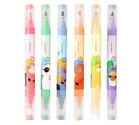 Subrayadores Bonitos - Subrayadores Borrables De Doble Punta Con Estampado Animal - Set de marcadores duraderos - Para Estudiantes Y Adultos Diario Dibujo Apuntes Escuela Oficina Manualidades Biblia P