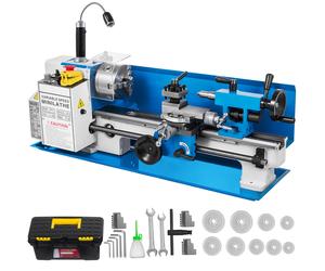 SucceBuy Mini torno de metal 7 "x 14" 550W 180x350mm velocidad variable + portabrocas de 3 mordazas para metalurgia torneado perforación roscado Upgrade