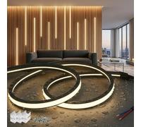 SUCIKORIO 10 Metros Neon Tira de Luces LED Paneles Acusticos Sin Transformador Silicona 220V Tiras LED de Habitacion Interior Exterior Impermeable IP65 Blanco Neutra 4000K Leds Strip Neón Flexible 10m