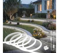 SUCIKORIO Neon Tira de Luces LED Habitacion 2m, Silicona 220V COB Tiras LED de Interior Exterior Impermeable Incombustible IP65 Blanco Frío 6000K Redondo Led-Strip Neón Flexible 120 LED/m con Enchufe