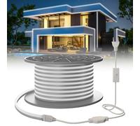 SUCIKORIO Neon Tira LED 20 metros, 220V Luces LED Habitacion Exterior 20m Impermeable IP65 Blanco Frío 6000K Leds Strip Lights Neón Flexible 120 LED/m con Enchufe