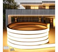 SUCIKORIO Neon Tira LED 30 metros, Silicona 220V Luces LED Habitacion Exterior Impermeable Incombustible IP65 Blanco Cálido 3000K Led-Strip Neón Flexible 30m 120 LED/m con Enchufe