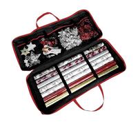 Sucritude Organizador De Papel De Regalo - Bolsa de Almacenamiento con Asa - Estuche de Transporte para Papel de Regalo | Cinta, Lazo, Adhesivos, Navidad, Celebración De Fiestas Y Viajes