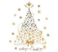 Sucritude Pegatinas Navideñas Para Ventanas,Vinilos Navideños Tipo Granja con Árbol - Decoración Reutilizable Con Statico Para Fiestas,Para Puertas Espejos Y Hogar Cocina Dormitorio Baño