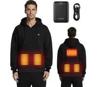 Sudadera calefactable VEVOR, uni, con batería recargable de 7,4 V y 16000 mAh, 5 zonas de calefacción, 3 niveles de temperatura, 4-8 horas de calor, ideal para actividades al aire libre en invierno y