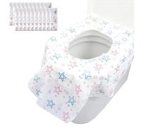 Sudnsadaks 20 Piezas Protector WC Desechable, Juegos de Fundas Inodoro Desechables WC de Impermeable Asiento de Inodoro Desechable Telas No Tejidas para Baños Públicos de Viaje de Hotel