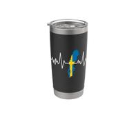 Suecia, Latido Del Corazón, Bandera Mapa Vaso térmico de acero inoxidable de doble pared