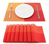 SUEH DESIGN Manteles Individuales Juego de 8, PVC 45 * 30cm, Rojo