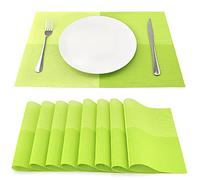 SUEH DESIGN Manteles Individuales Juego de 8, PVC 45 * 30cm, Verde