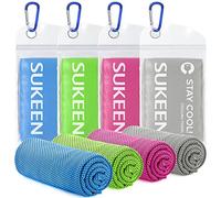 Sueken Juego de 4 Toallas de Refrigeración, 100x30 cm, Microfibra, Toalla Refrescante para Gimnasio y Fitness, Ideal para Correr y Senderismo