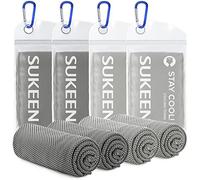 Sueken Juego de 4 Toallas de Refrigeración, 100x30 cm, Microfibra, Toallas Refrescantes para Gimnasio y Fitness