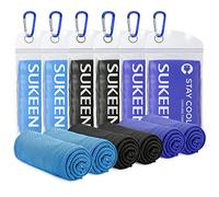 Sueken Toalla de Enfriamiento, Toalla de Gimnasio, Pack de 6 Toallas de Hielo Frías Instantáneas, Toalla Deportiva de Sudor Secado Rápido para Correr, Senderismo, Golf, Yoga, 100x30cm