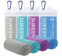 Sueken Toallas de Enfriamiento, Juego de 4 Toallas de Refrigeración, Toalla de Gimnasio y Hielo para el Cuello, Golf y Camping (100x30 cm)