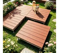 Suelo Terrazas Baldosas Exterior De Madera Composite, Baldosas Modulares | Suelo Modular Portátil para Terraza, Jardín, Camping, Eventos y Comedores(Mahogany,100cm/39.4in)