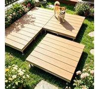 Suelo Terrazas Baldosas Exterior De Madera Composite, Baldosas Modulares | Suelo Modular Portátil para Terraza, Jardín, Camping, Eventos y Comedores(Natural wood,84cm/33in)