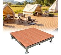 Suelo Terrazas Baldosas Exterior De Madera Composite Con Patas Niveladoras | Modulares Kit De Tarima Flotante,Impermeable Y Antihumedad, Pesanti Carga 500Kg/m², Suelo Campistas(Teak color,100cm/39.4in)