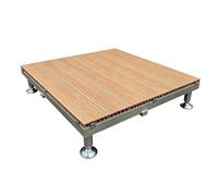 Suelo Terrazas Baldosas Exterior De Madera Composite Con Patas Niveladoras | Suelo Elevado Encastrable, Base De Compuesto Con Efecto Madera Y Patas Ajustables for Exterior(Light brown,84cm/33in)