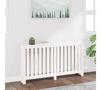 Sufrk Cubierta de radiador Madera Maciza de Pino Blanco 153x19x84 cm Cubre radiadores Cubre radiadores Madera Mueble Cubre radiadores