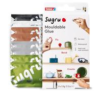 Sugru Mouldable Glue de tesa, adhesivo fuerte multiusos, envase de 8 (8 x 3,5 g) en Negro, Blanco, Verde, Marrón y Gris