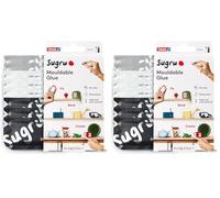 Sugru Mouldable Glue de tesa, adhesivo fuerte multiusos, envase de 8 (8 x 3,5 g) en Negro, Blanco y Gris (Paquete de 2)