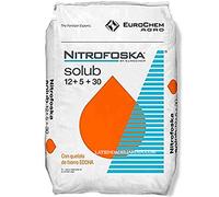 Suinga ABONO soluble 25 Kg Fertilizante Nitrofoska 12-5-30. Aplicación desde la floración hasta la formación del fruto. 12% Nitrógeno, 5% Fósforo, 30% Potasio, 9% Azufre