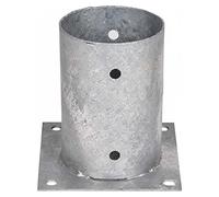 Suinga Base para Poste 10 cm Zincada Acero | Soporte para Postes de Madera Redondos para Anclaje en Suelo | Escuadras Metalicas de Altura 15 cm para Fijacion de Vallas, Vigas Madera