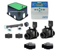 Suinga KIT RIEGO AUTOMATICO 2 Zonas de Riego para riego electrico. Conjunto de Temporizador + Electroválvulas + Accesorios de instalación.