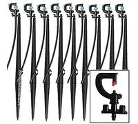 Suinga Pack 10 Sistema de aspersión por Micro Goteo, Microaspersor 180º con estaca 40 cm, Alcance 1,7-2 Metros