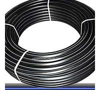 Suinga Tuberia agua potable 20mm 10 bar 100m | Tuberia 20 mm PE100 Alimentaria alta densidad | Tuberia Polietileno banda azul AENOR, negro