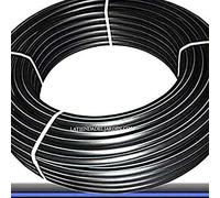Suinga Tuberia agua potable 25mm 10 bar 25m | Tuberia 25 mm PE100 Alimentaria alta densidad | Tuberia Polietileno banda azul AENOR, negro