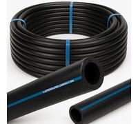 Suinga Tuberia agua potable 32mm 10 bar 100m | Tuberia 32 mm PE100 Alimentaria baja densidad | Tuberia Polietileno banda azul AENOR, negro