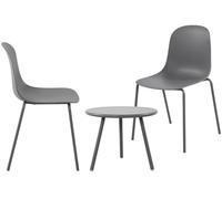 Suite de 2 plazas berdin plástico gris oscuro 50x156x85 cm