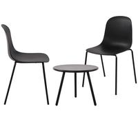 Suite de 2 plazas berdin plástico negro 50x156x85 cm