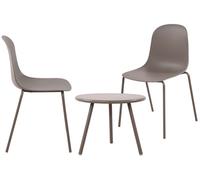 Suite de 2 plazas mindin plástico gris topo 60x166x85 cm