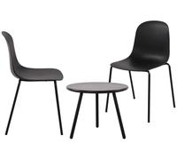 Suite de 2 plazas mindin plástico negro 60x166x85 cm