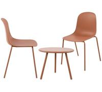 Suite de 2 plazas mindin plástico terracota 60x166x85 cm