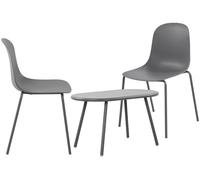 Suite de 2 plazas veldin plástico gris oscuro 151x80x85 cm