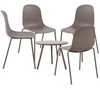 Suite de 4 plazas berdin plástico gris topo 156x156x85 cm