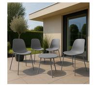 Suite de 4 plazas mindin plástico gris oscuro 166x166x85 cm