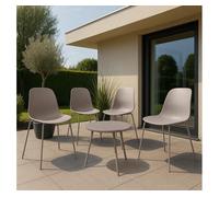 Suite de 4 plazas mindin plástico gris topo 166x166x85 cm