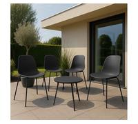 Suite de 4 plazas mindin plástico negro 166x166x85 cm
